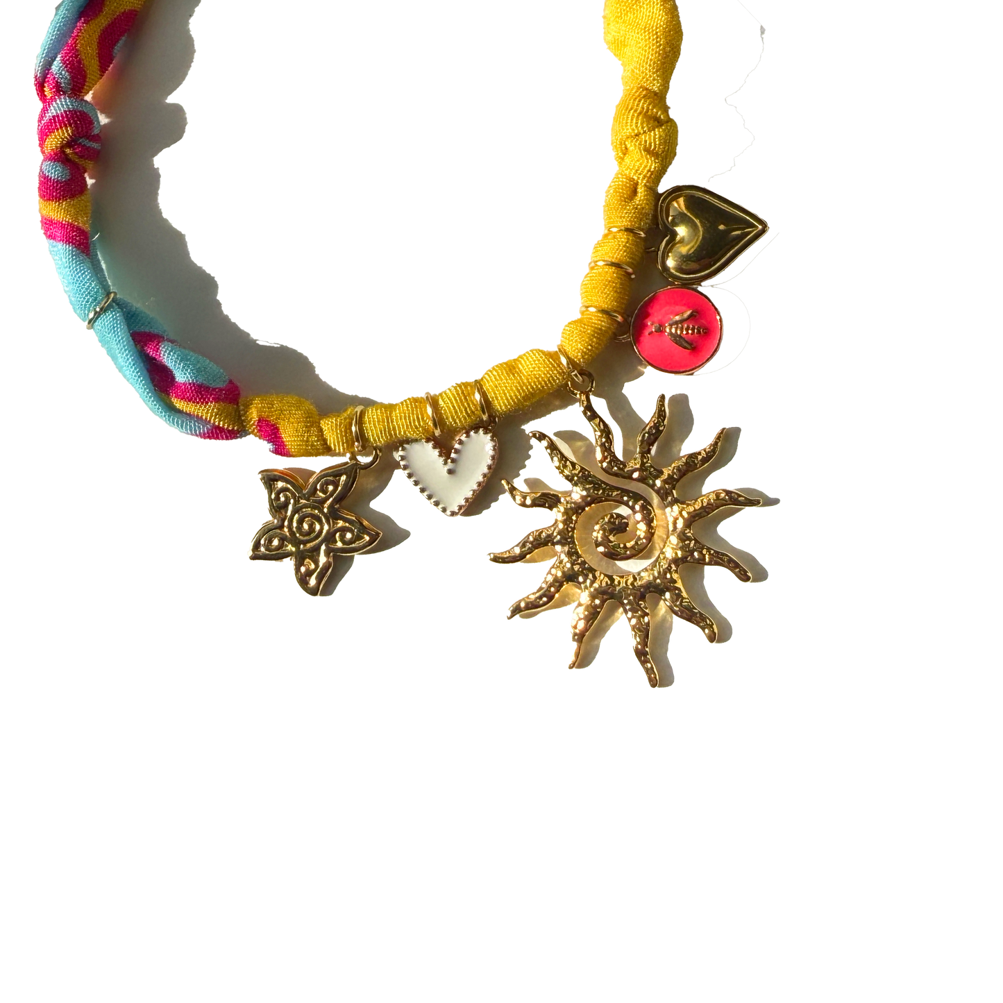 COLLIER SOLEIL - Rose Bleu Jaune