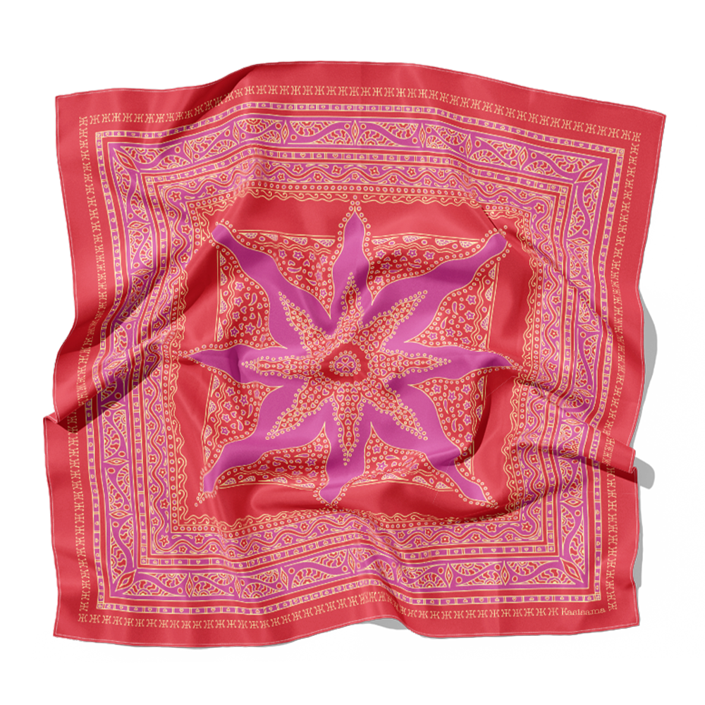 FOULARD SIARGAO SOIE - Rose Rouge