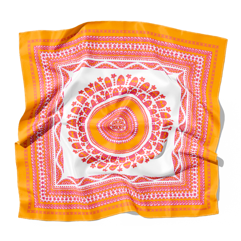 FOULARD ANGKOR SOIE - Orange