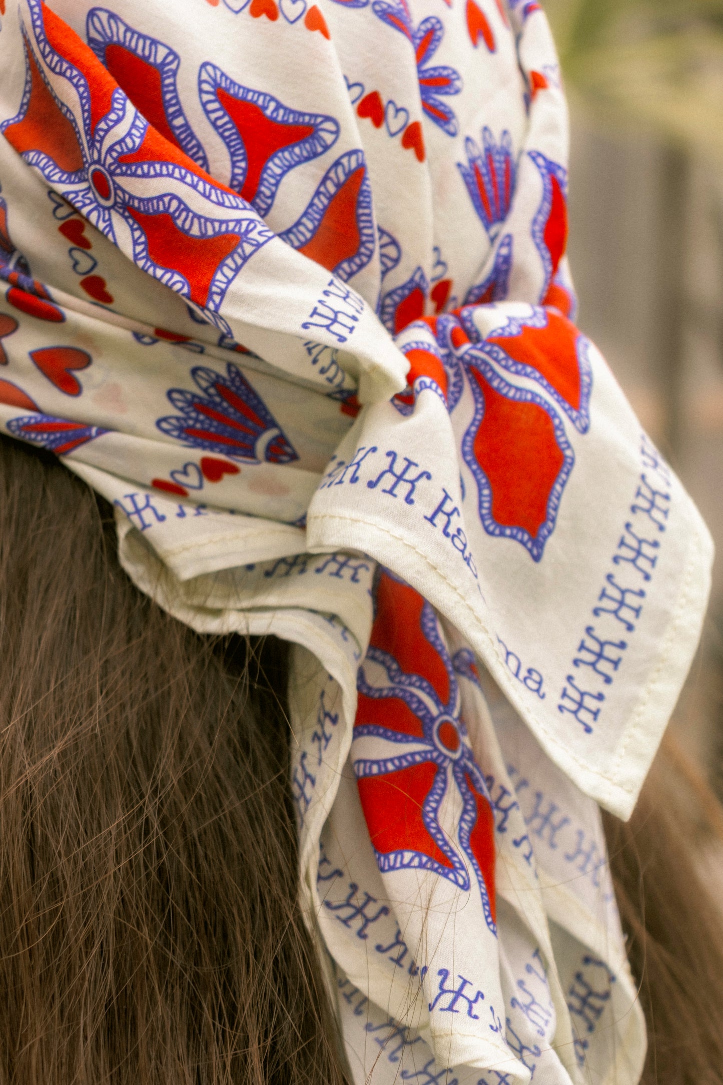 FOULARD HANOI - Blanc Rouge