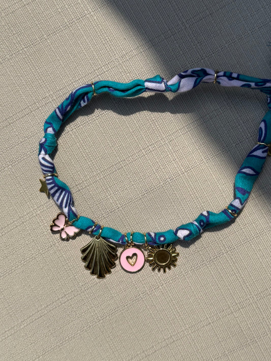 LE COLLIER BLEU& ROSE - COQUILLAGE