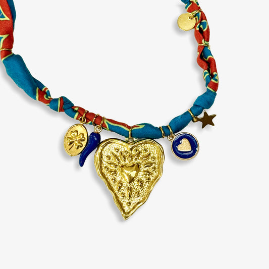 KASIBIJOU COEUR - BLEU FONCÉ & ROUGE