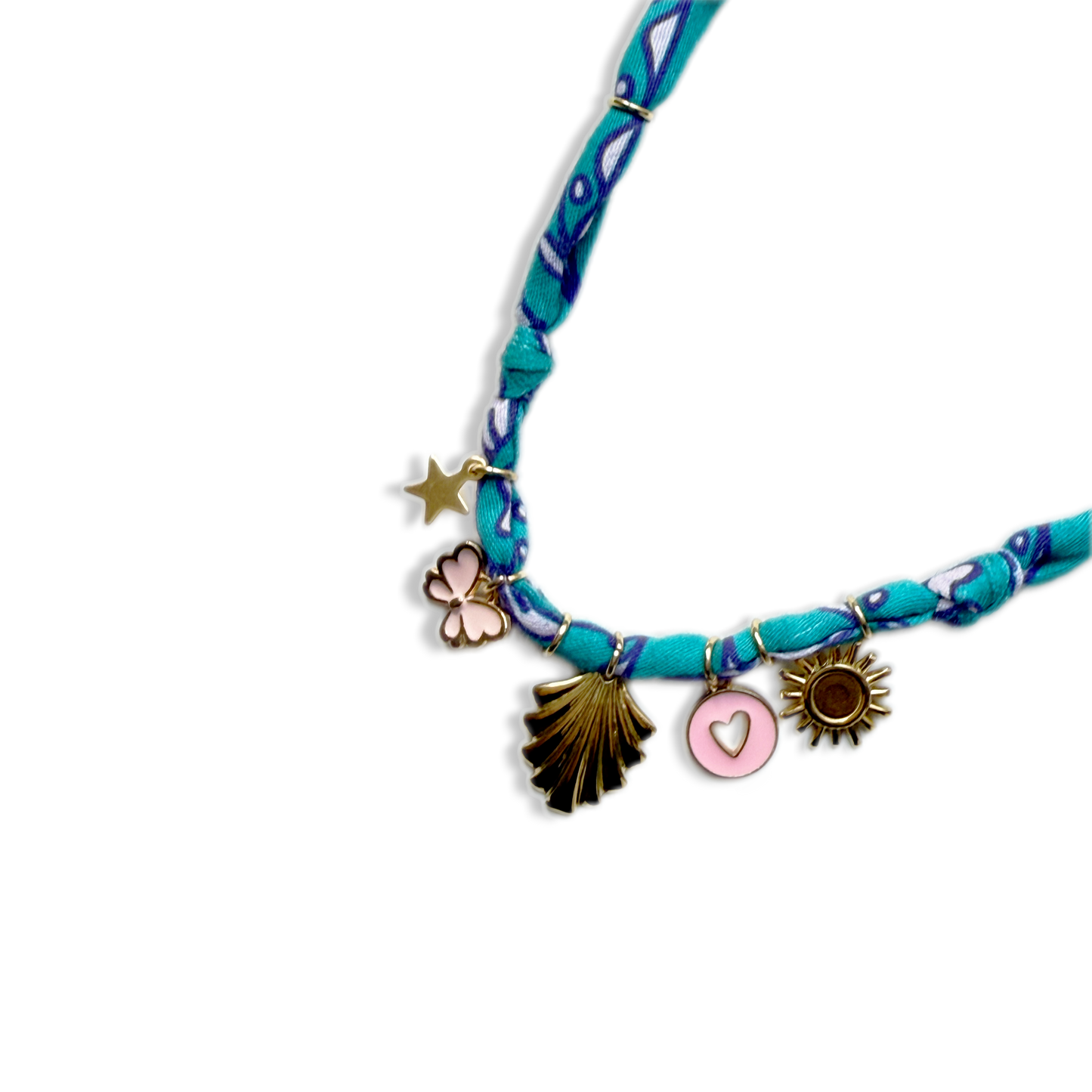 COLLIER COQUILLAGE - Bleu Blanc