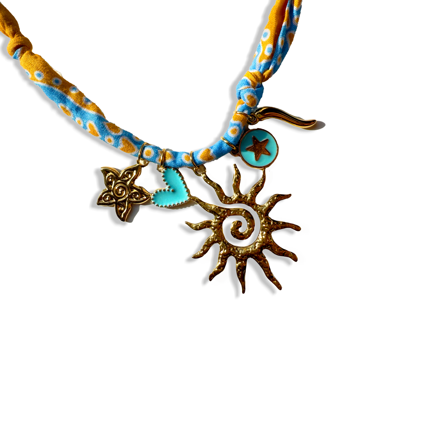 COLLIER SOLEIL - Jaune Bleu Ciel
