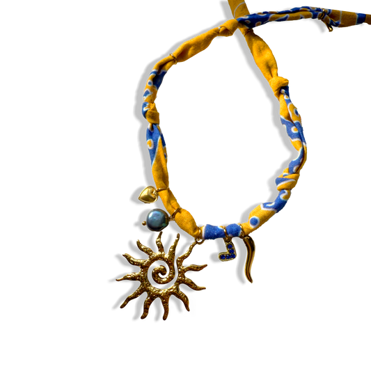 COLLIER SOLEIL - Jaune Bleu