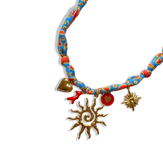 COLLIER SOLEIL - Rouge Bleu