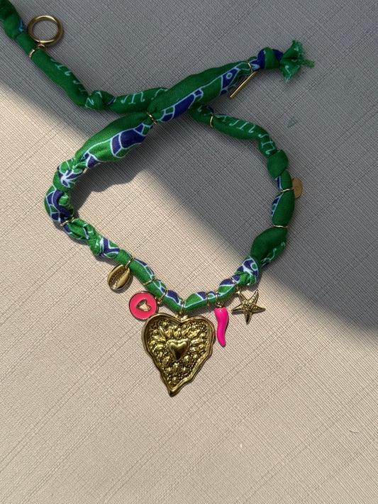 LE COLLIER VERT&VIOLET - COEUR