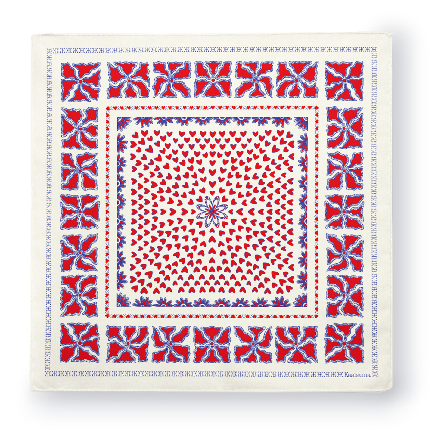 FOULARD HANOI - Blanc Rouge