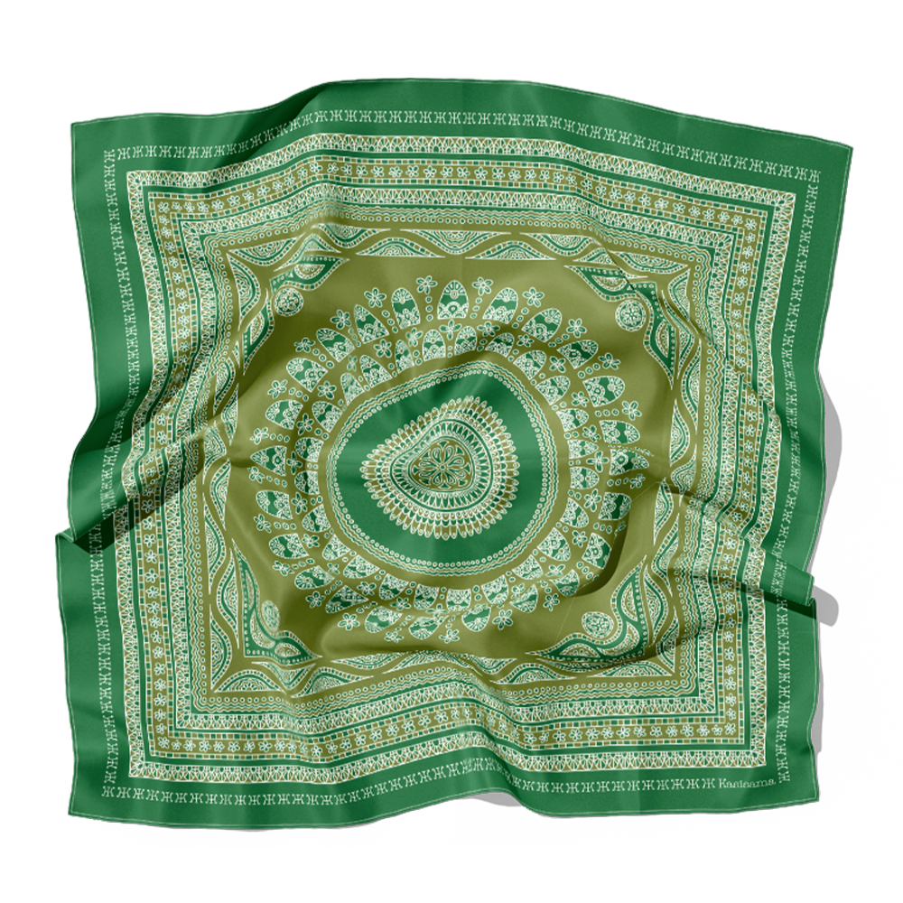 FOULARD ANGKOR SOIE - Vert