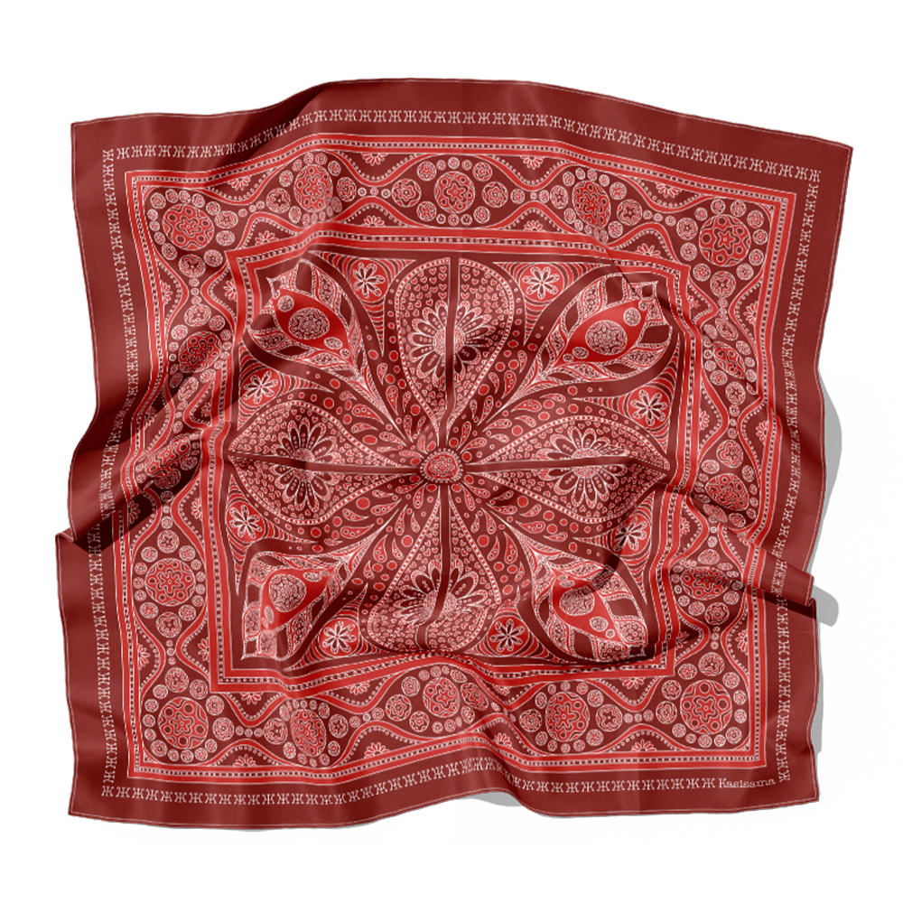 FOULARD VANG VIENG SOIE - Rouge