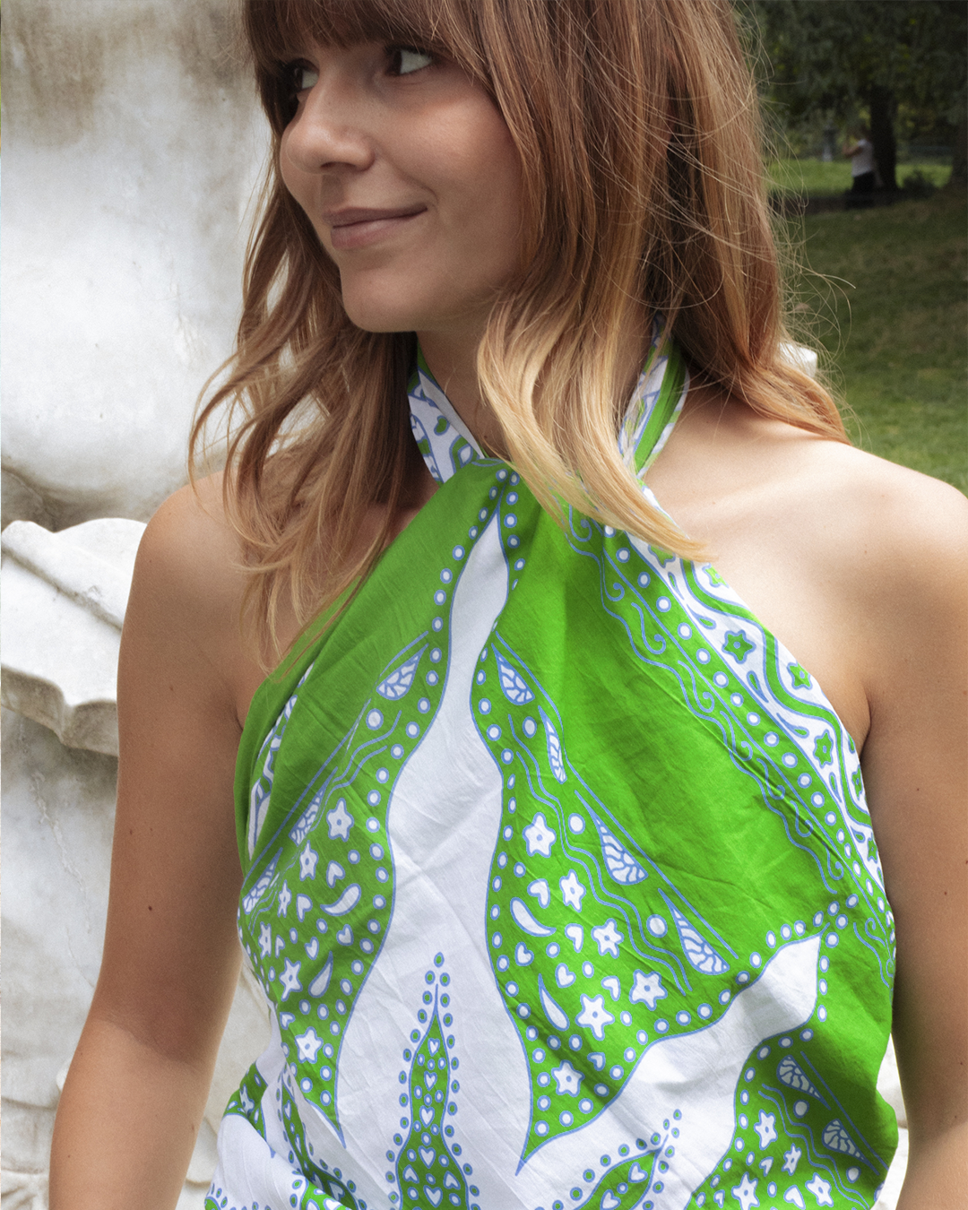 FOULARD SIARGAO - Vert  Blanc