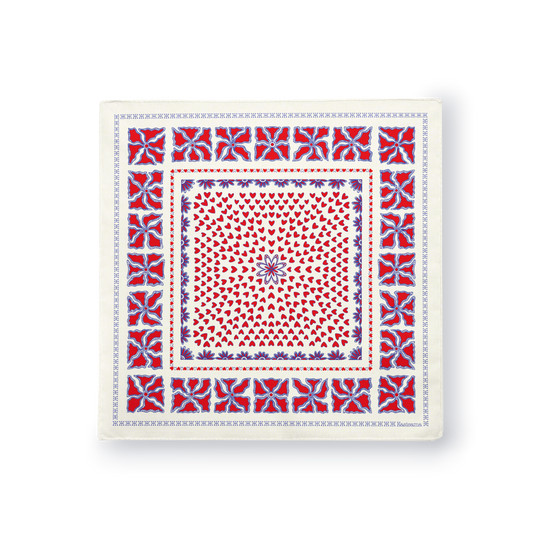 FOULARD HANOI - Blanc Rouge