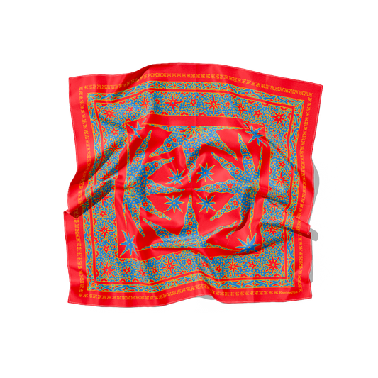 FOULARD SAMUI SOIE - Rouge Bleu
