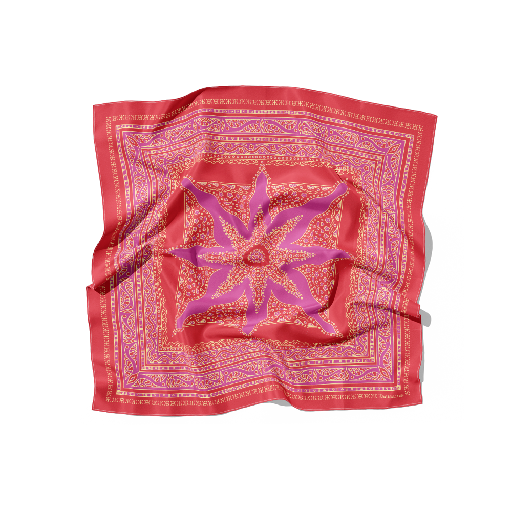 FOULARD SIARGAO SOIE - Rose Rouge