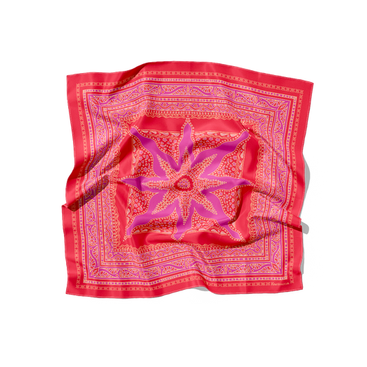 FOULARD SIARGAO SOIE - Rose Rouge