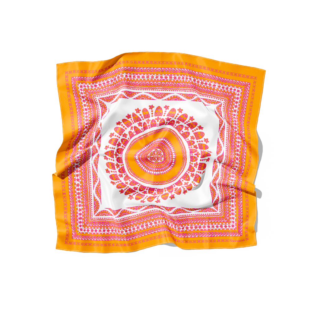 FOULARD ANGKOR SOIE - Orange