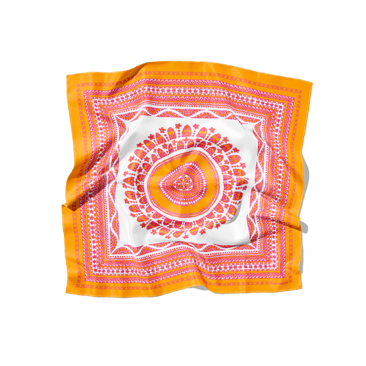 FOULARD ANGKOR SOIE - Orange