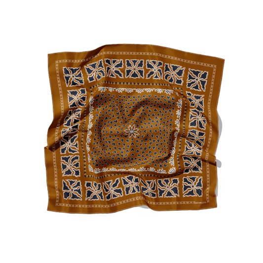 FOULARD HANOI SOIE - Marron