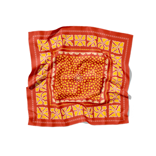 FOULARD HANOI SOIE - Rouille