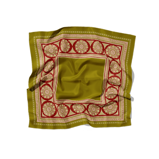 FOULARD SIDEMEN SOIE - Olive Bordeaux