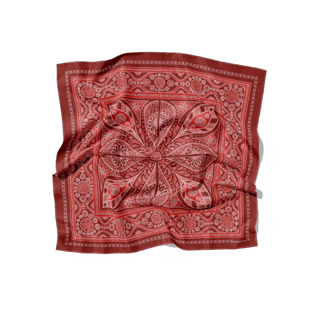 FOULARD VANG VIENG SOIE - Rouge