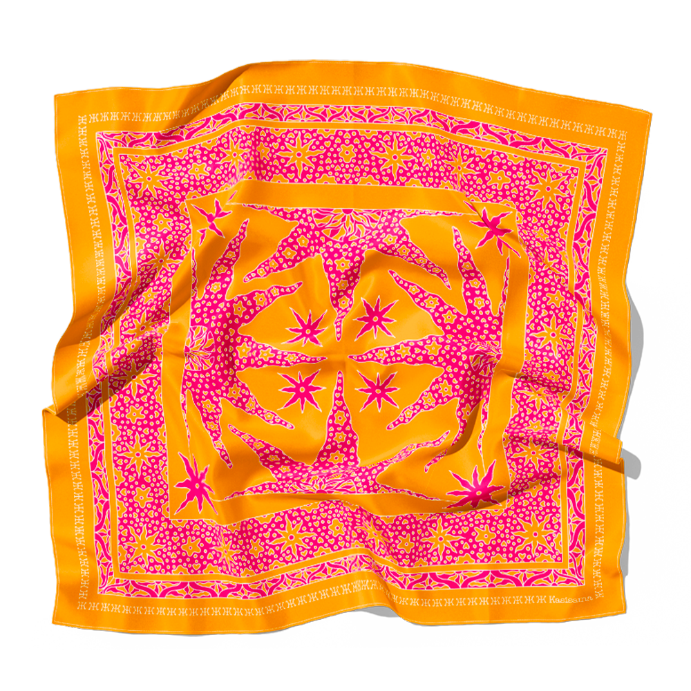 FOULARD SAMUI SOIE - Orange Rose