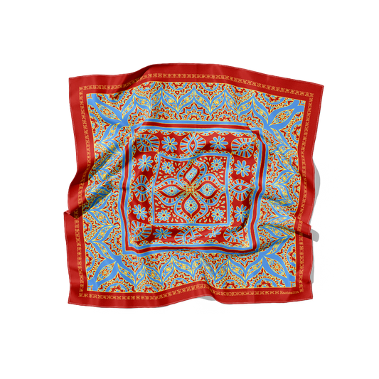 FOULARD HOIAN SOIE - Rouge Bleu