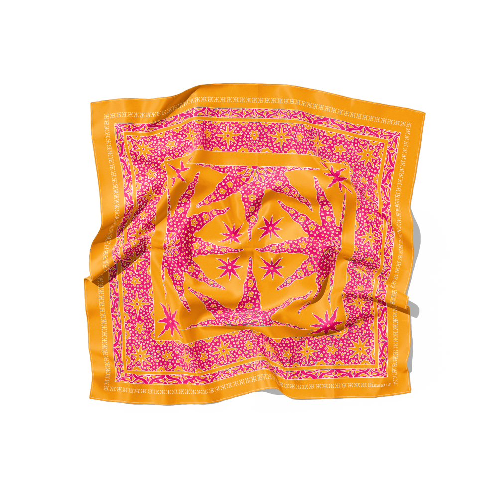 FOULARD SAMUI SOIE - Orange Rose