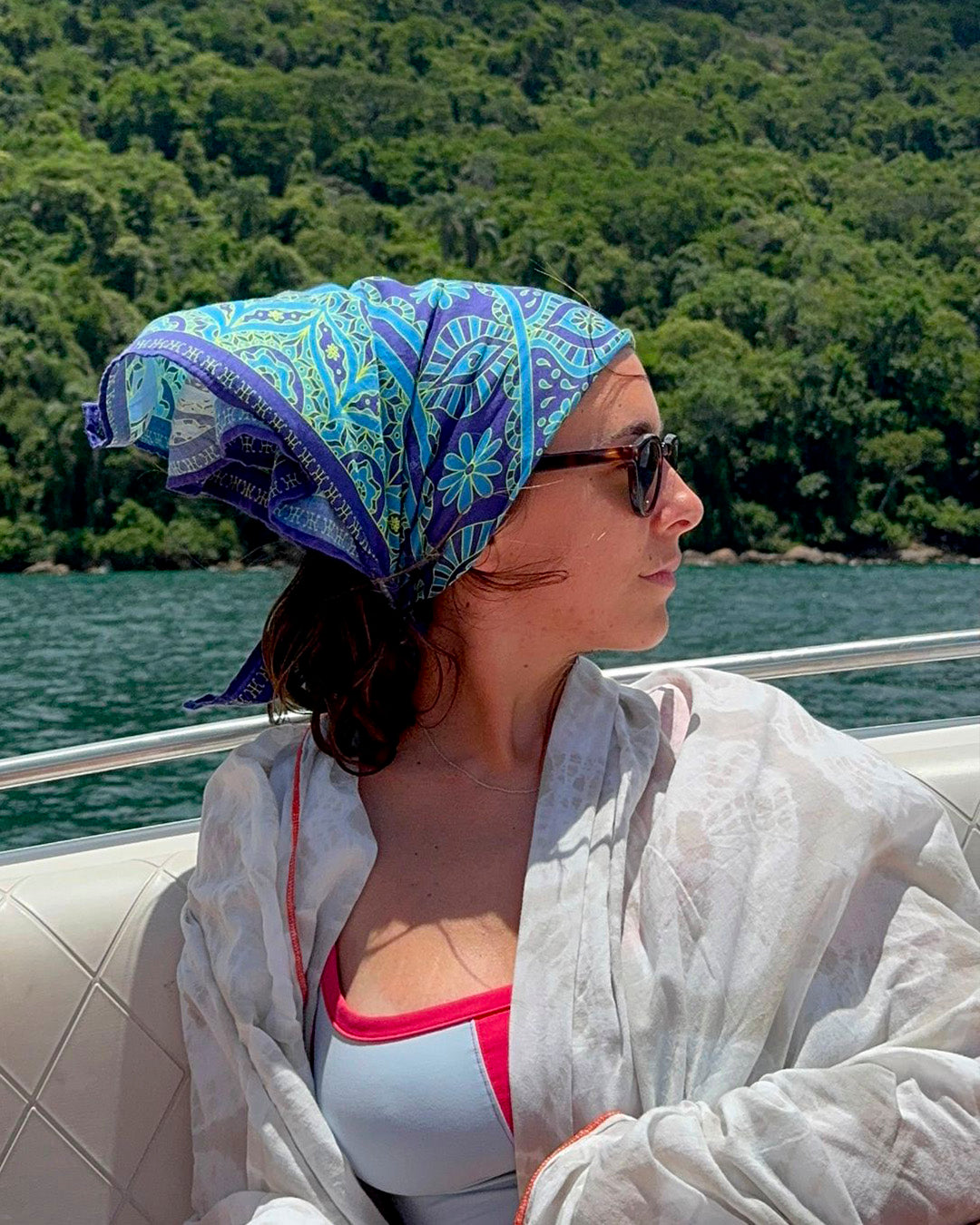 FOULARD HOIAN - Violet Bleu
