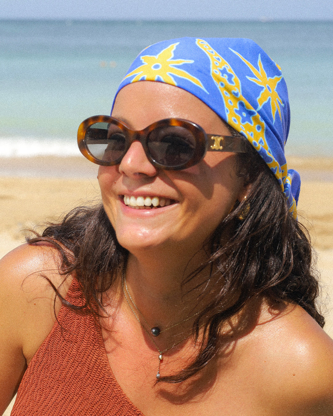 FOULARD SAMUI - Bleu Jaune