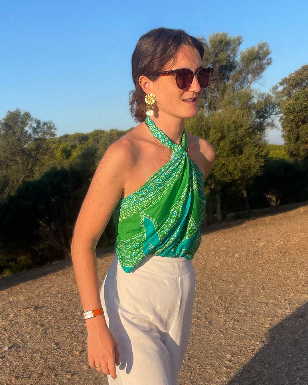 FOULARD SIARGAO - Vert Bleu