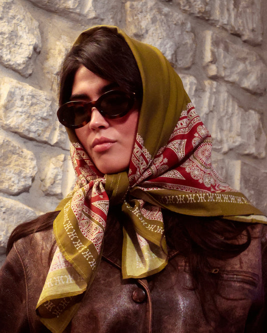 FOULARD SIDEMEN - Olive Bordeaux