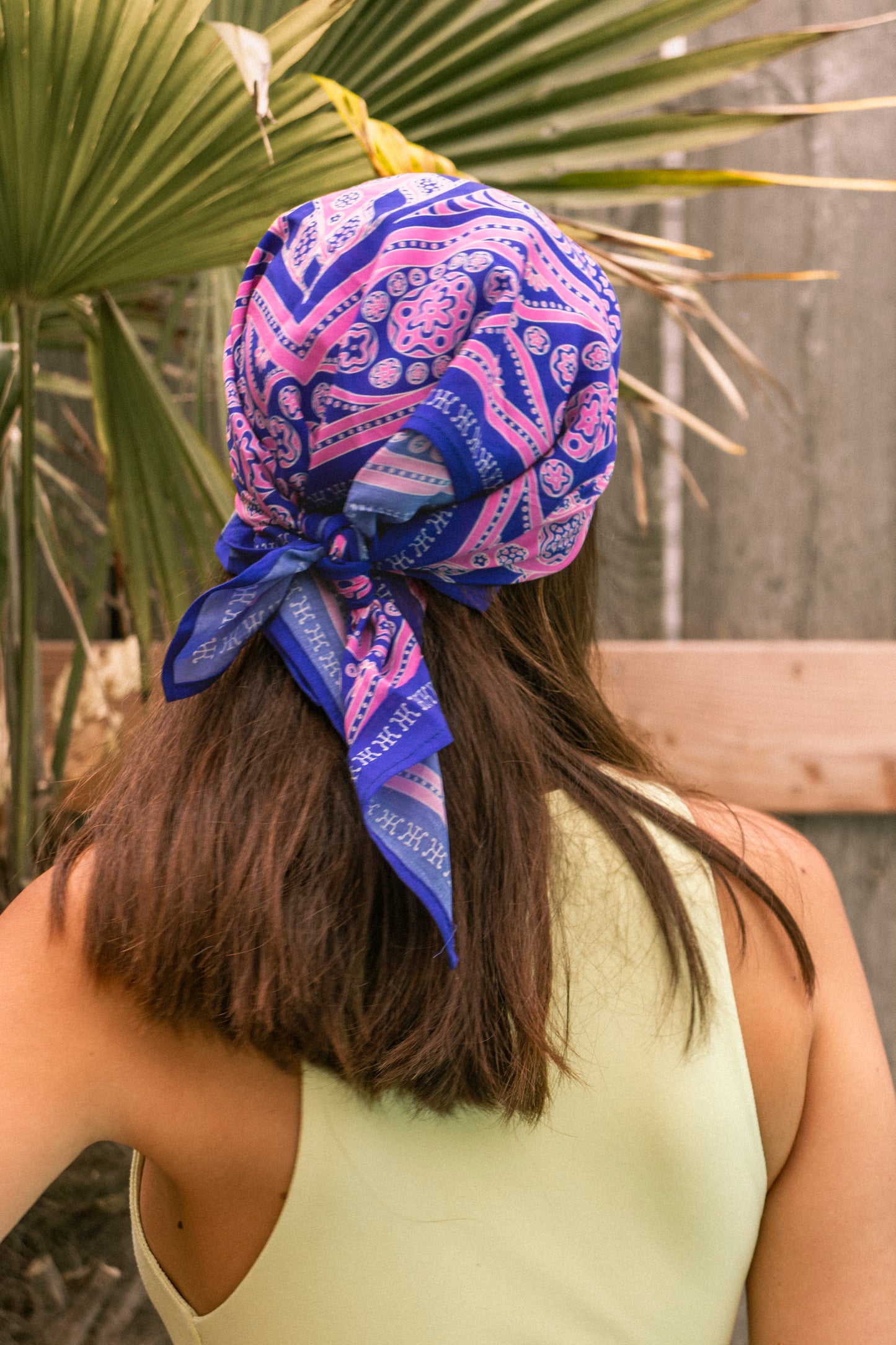 FOULARD VANG VIENG -  Bleu Rose